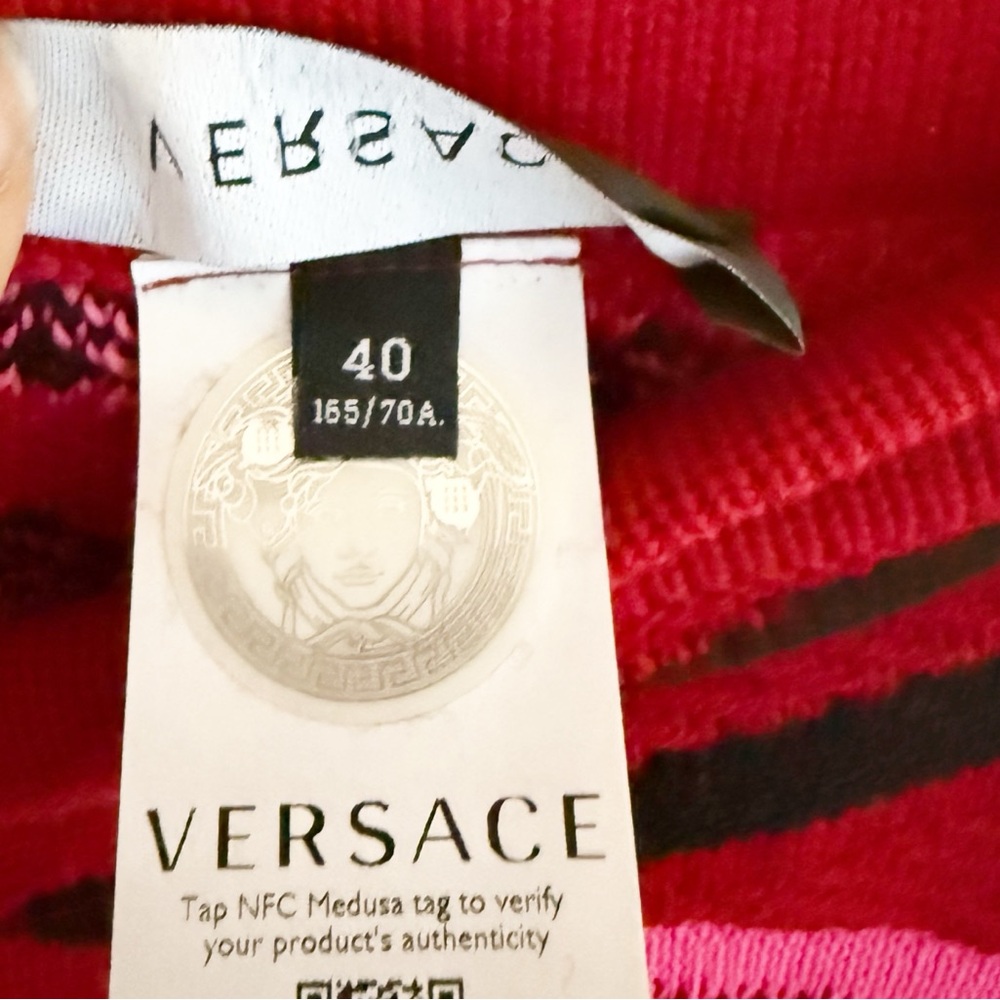 Versace Knit La Greca Mini Skirt Size 40 - Picture 4 of 6